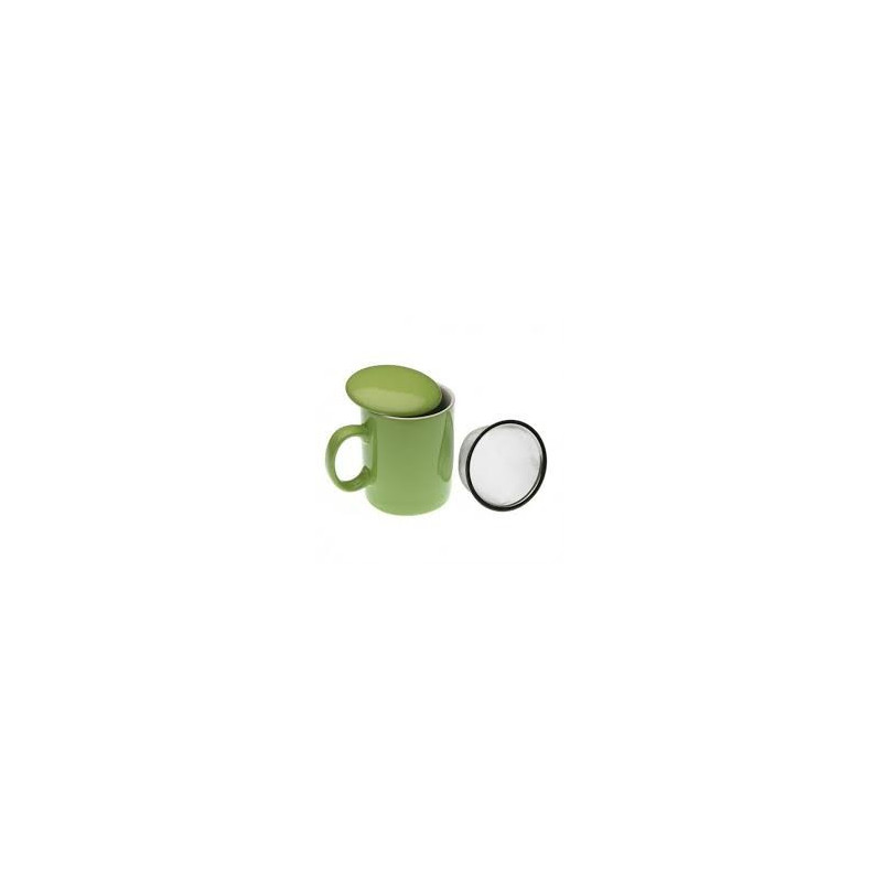 TAZA INFUSIÓN VERDE LISA con colador