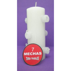 VELÓN 7 MECHAS BLANCO
