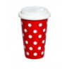 MUG CERAMICA ROJO LUNARES BLANCOS