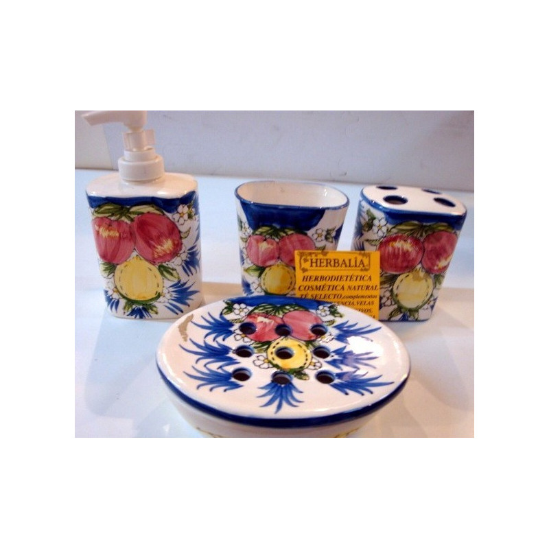 JUEGO BAÑO CERAMICA 4 piezas decorado