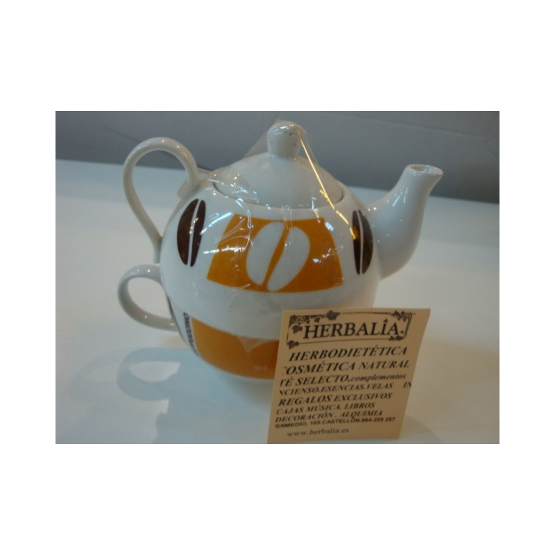 TETERA, TAZA PEQUEÑA y plato cerámica