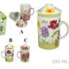 TAZA INFUSIÓN ROSAS y FLORES con colador