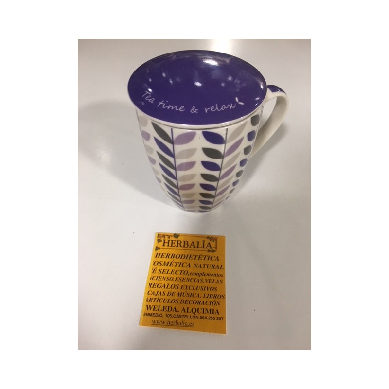 TAZA INFUSIÓN HOJAS LAVANDA con colador